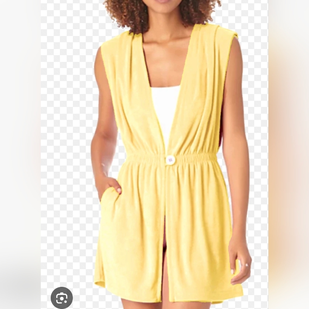 Avon Vintage Buttercup Terrycloth Swim Cover-Up LG *C4